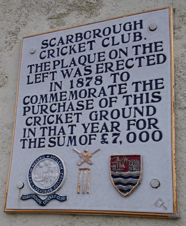 scarborough cricket club plaque
