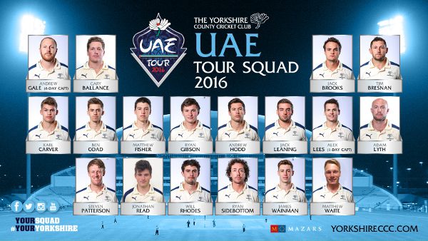 Yorkshire CCC UAE 2016
