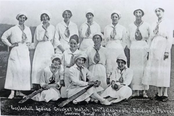 Women cricketers from Eccleshill playing to raise funds for soldiers 1917