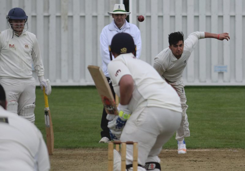 Imran Khan bowls for Houghton main