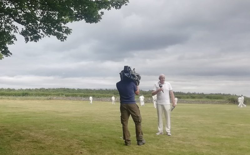 Harry Gration filming Lockton Cricket Club