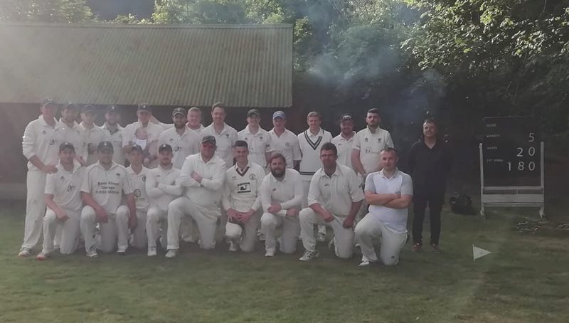 Lockton CC - first game - squad picture of both teams