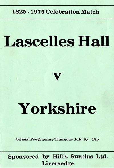 lascelles hall cricket poster