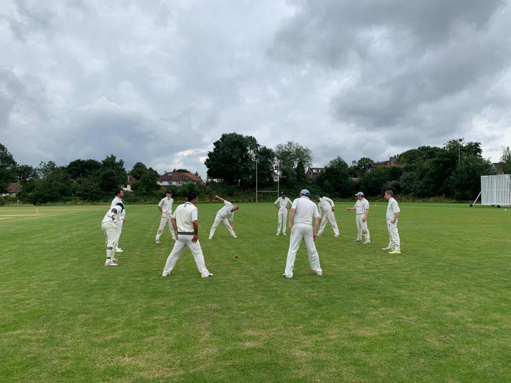 norton woodseats cricket - warming up