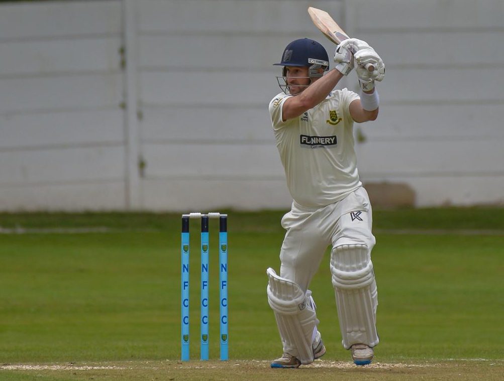lee goddard bats for new farnley cricket club
