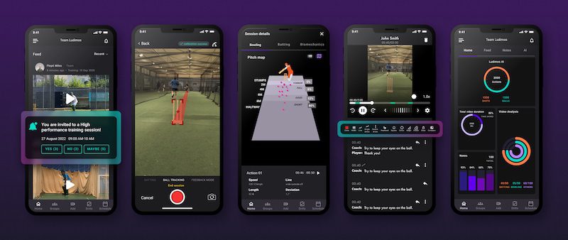 A snapshot of how the ludimos cricket coaching app works and what metrics it shows